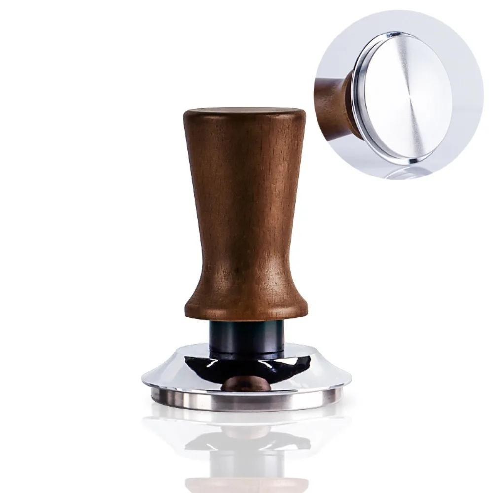 51/53/58MM Coffee Tamper Self-rebounding Flat/threaded Bottom Coffee Leveler Springs Design Stainless Steel Base