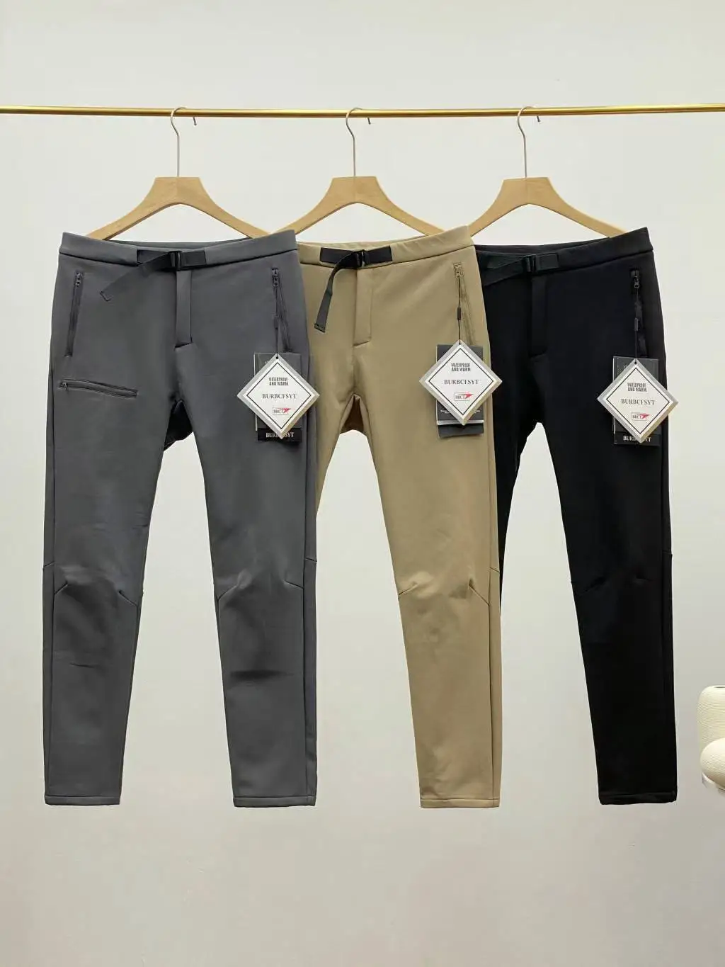 

Men's Outdoor Fce Lined Thiened Sports Workwear Trousers Autumn Winter Waterproof Hunting Cam Hiking Casual Pants