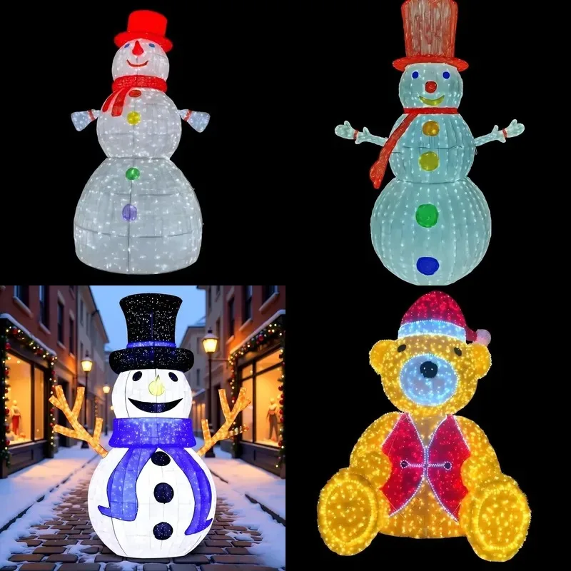 Commercial Snowman Christmas Pattern Lighting IP65 Waterproof Light Outdoor/Indoor Garden Festive Lighting for Holiday Event