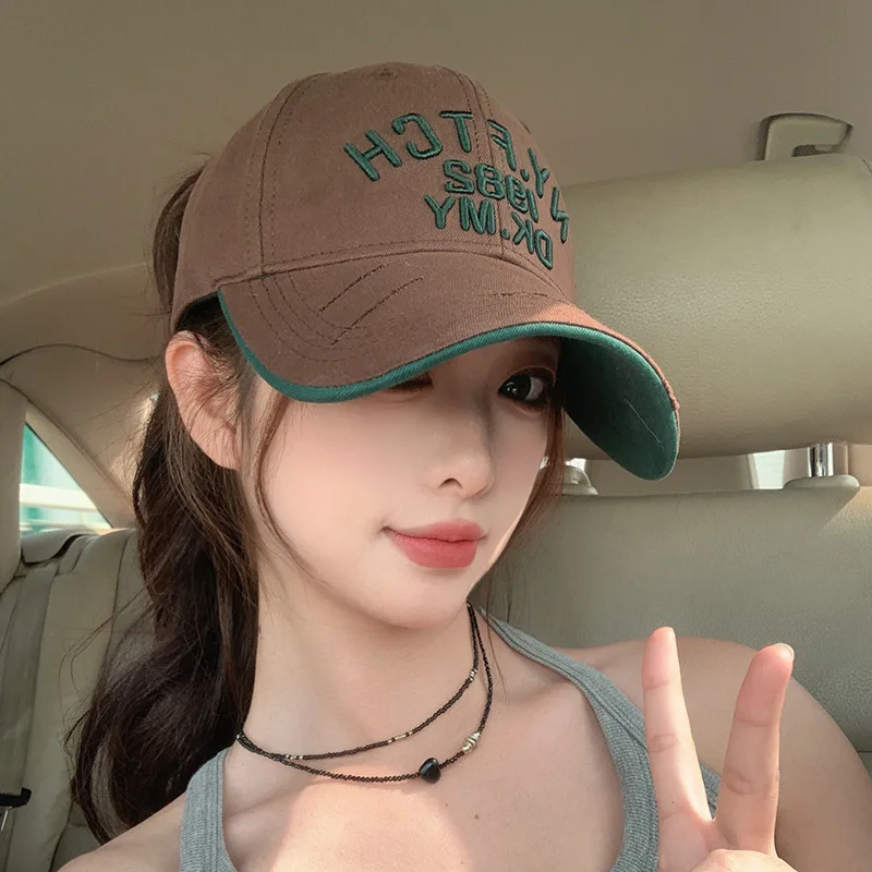 

Broken Hole Wide Eave Duckbill Cap for Men and Women, Outdoor Sun Shading and Sun Protection, Small Face, Hard Top Baseball Cap