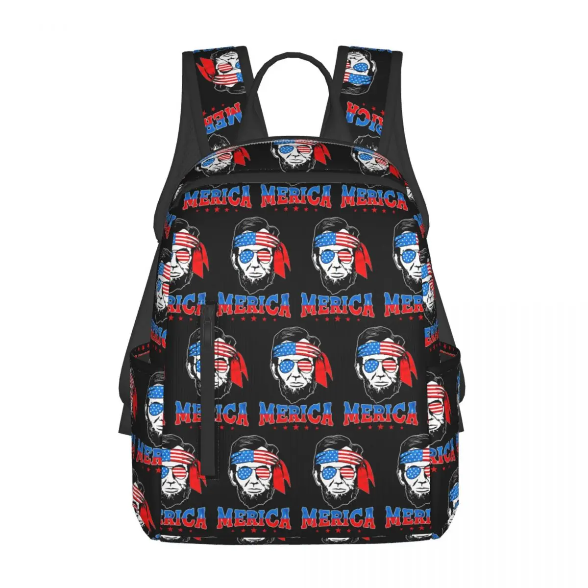 

Merica Abraham Lincoln Backpack Large Capacity Boys Girls BookBag School Bag Shoulder Bags for Men Women