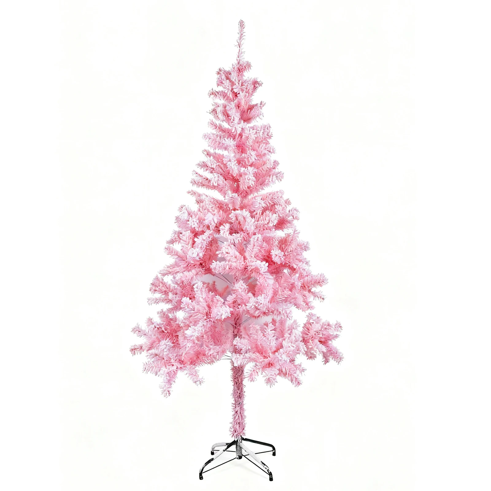 

180cm Flocked Christmas Tree with Metal Stand Realistic Spruce Christmas Tree Festival Decorations Xmas Tree for Home Decor