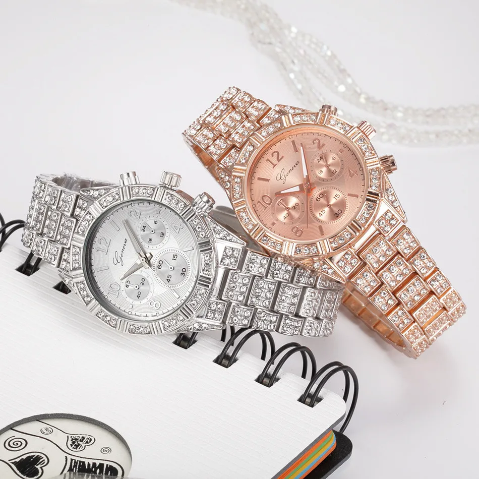 

Luxury Crystal Quartz Analog Women’S Wrist Watch Diamond Rhinestone Stainless Steel Band Watch Elegant Wristwatch For Ladies