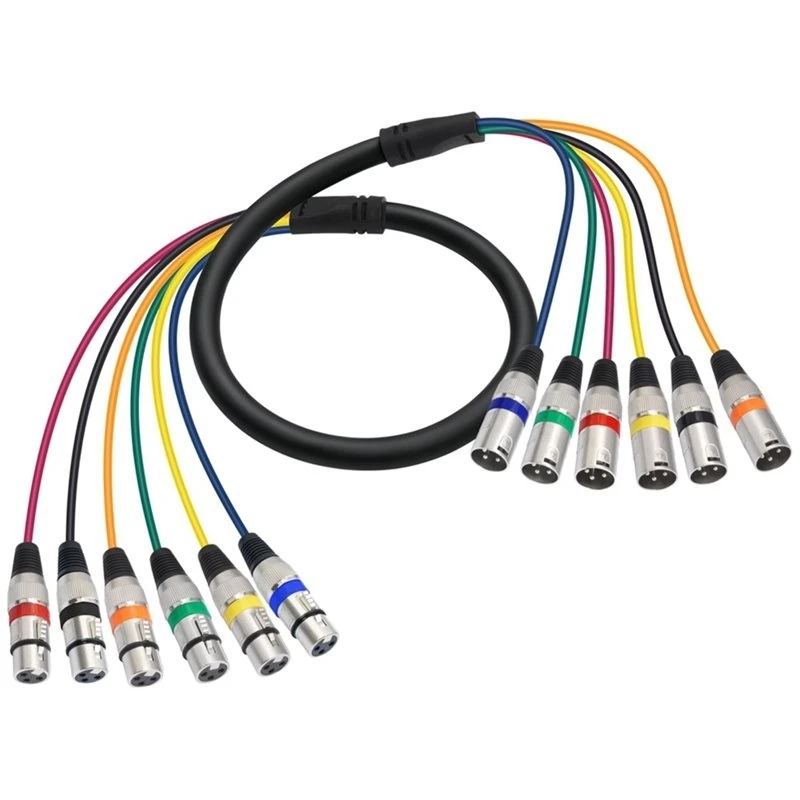A97I-Balanced Audio Cable 6 Channel 3 Pin XLR Male To Female Extension Cord For Broadcasting Recording