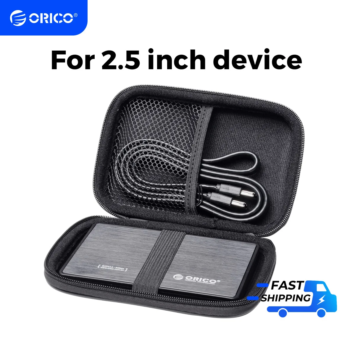 ORICO-케이스 박스 2.5 인치 하드 드라이브 보호 가방, 휴대용 미니 사이즈, HDD/SSD,USB 케이블, 헤드셋, U 디스크