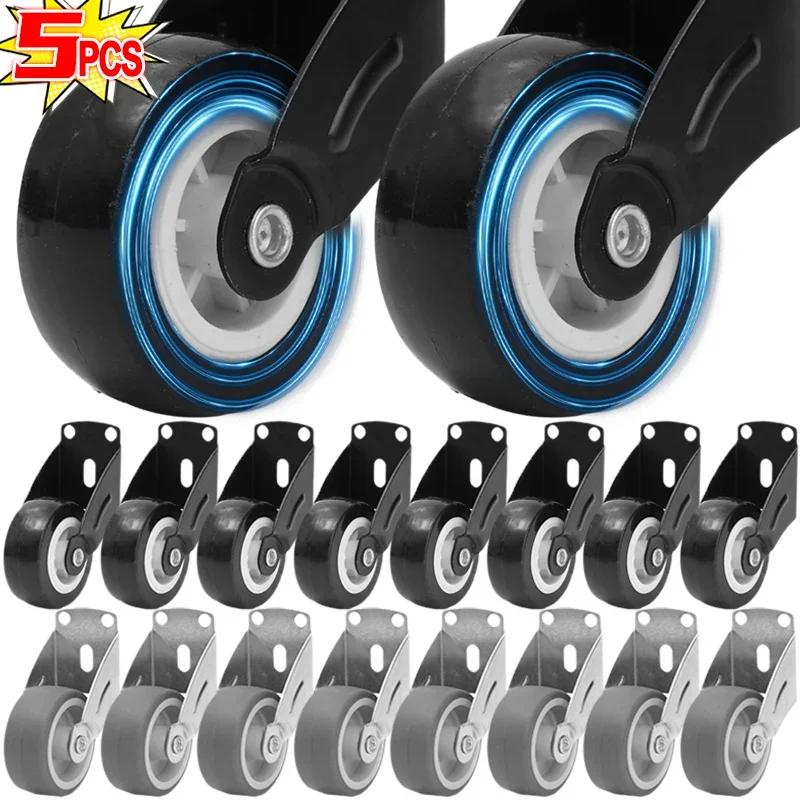 5/1Pcs Universal Furniture Caster Heavy Duty Furniture Wheel Castor Silent Trolley Wheels For Table Chair Sofa With Safety Brake