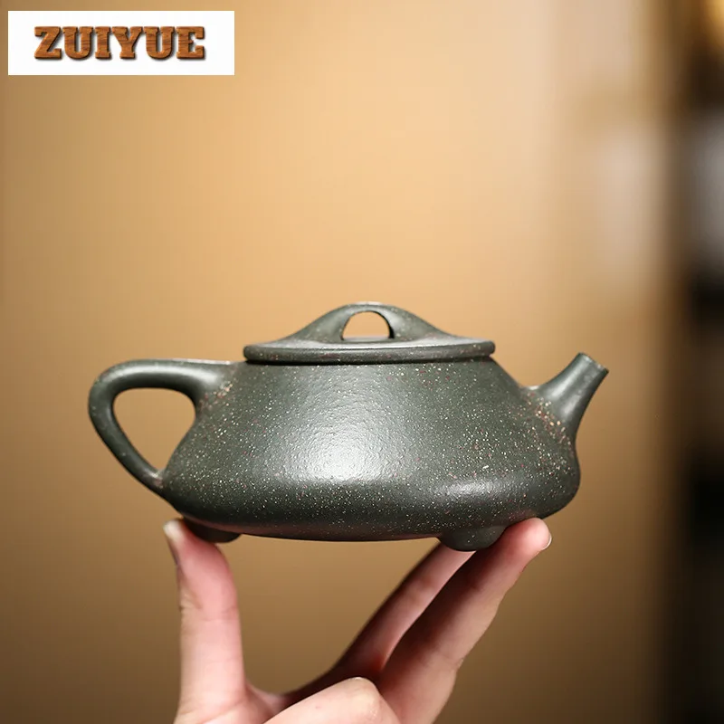 280ML Handmade Yixing Purple Clay Teapots Handmade Stone Scoop Pot Raw Ore Colorful Mud Kettle Chinese Zisha Tea Set Drinkware