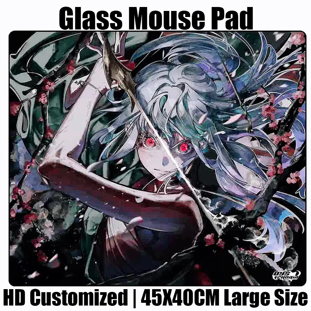 SORA YUME Glass Mouse Pad Japan Anime Etched Office Desktop Mat E-sports Game FPS Specific Glass Mousepad Game Accessories