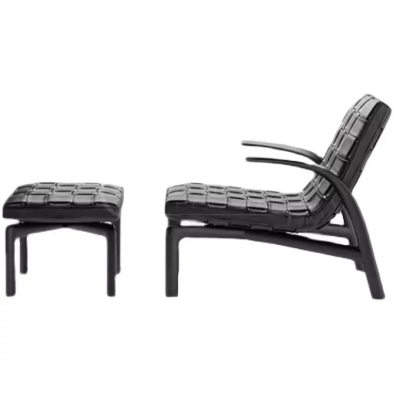 

Solid wood hand-woven armrest single chair living room balcony sofa chair