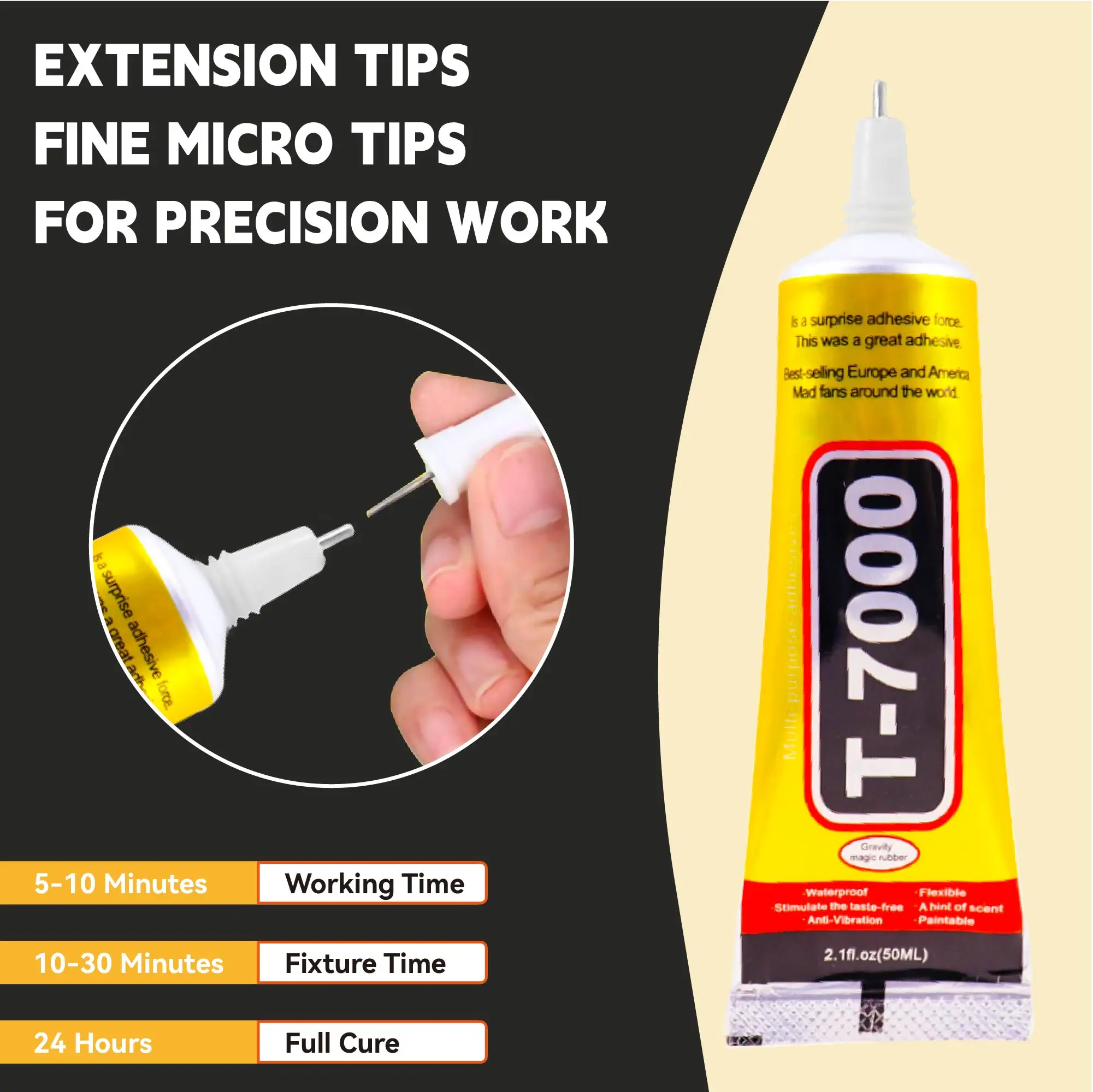Black Contact Repair Adhesive Phone Battery Cover Frame Gap Filling DIY Glue with Precision Applicator Tip 15ML 50ML 110ML