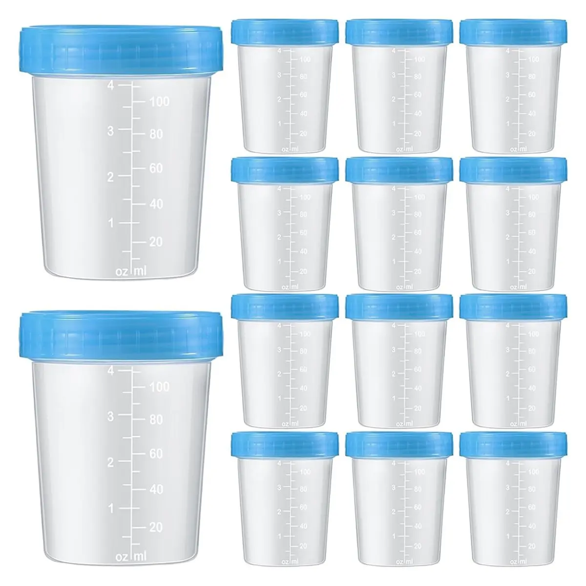 AA83 Disposable Urine Collection Cups for Testing,4 Oz Specimen Containers with Leak-Proof -on Lids for Urinalysis 15Pcs