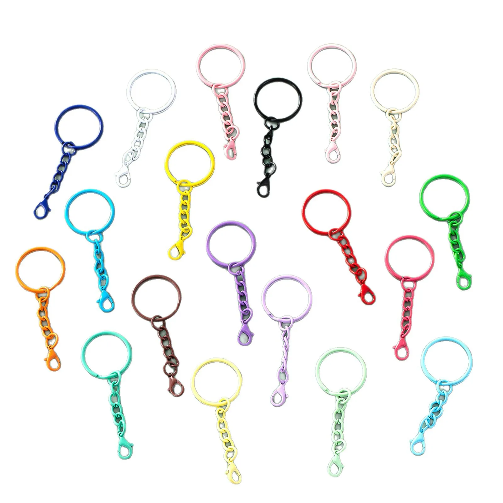 Lobster Clasp Key Ring Keychain C Shape Clasps Connector Hook Claw Clasps For DIY Jewelry Making Finding Key Chain Accessories