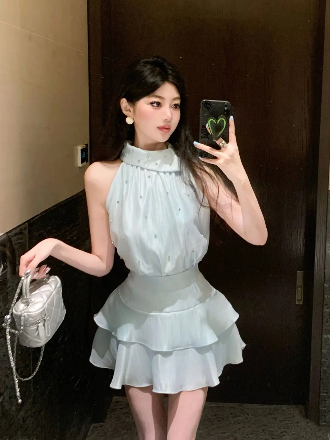 Korea Frau zweiteilig Set sexy elegante Ernte Tanktops Strass Camis schlanke Miniröcke Sommer mode Damen Anzüge schick