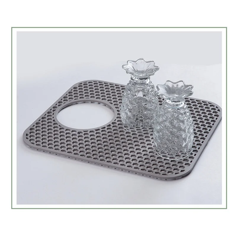 

A03F-силиконовый коврик для раковины, 8 комплектов защиты для кухонной мойки с центральным сливом, складной нескользящий термостойкий коврик для раковины