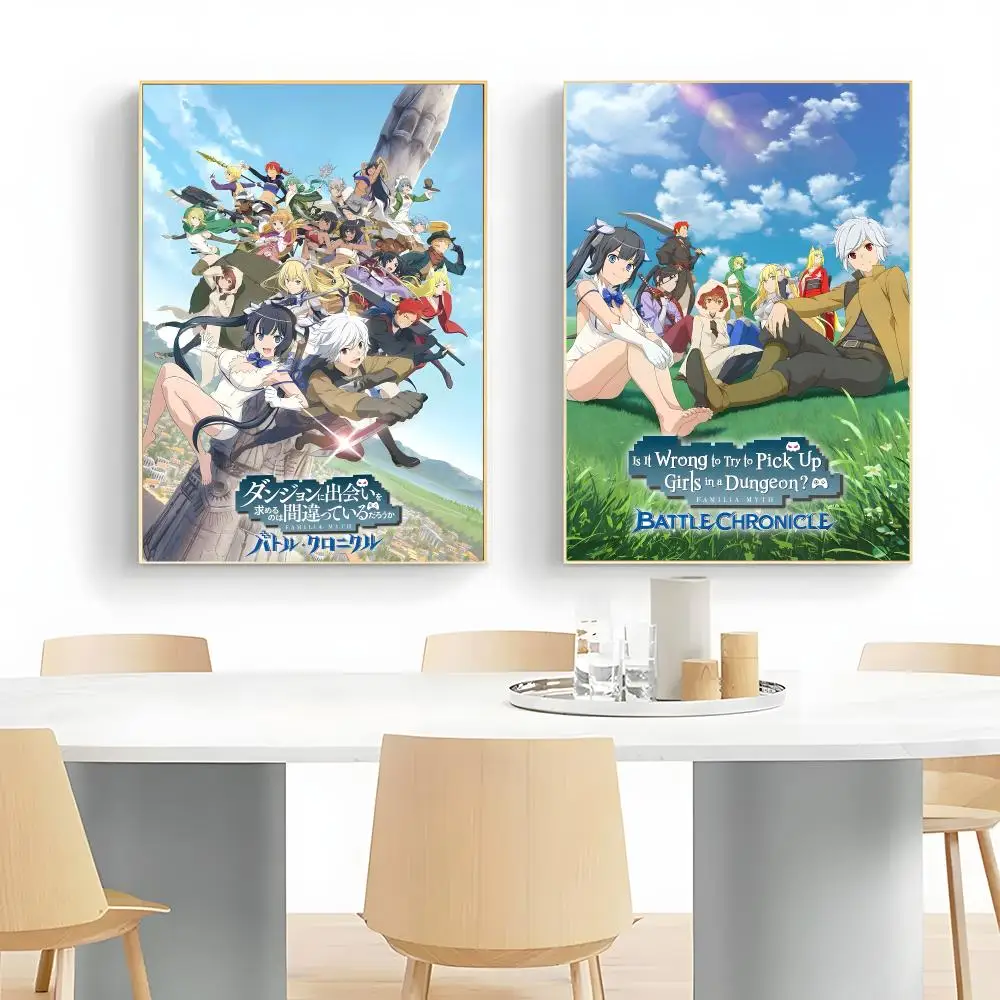 fantasy anime I-Is It Wrong to Try to Pick Up Girls in a Dungeon Poster Wall Art Print Decorative Mural Home Decor Gift Unframed