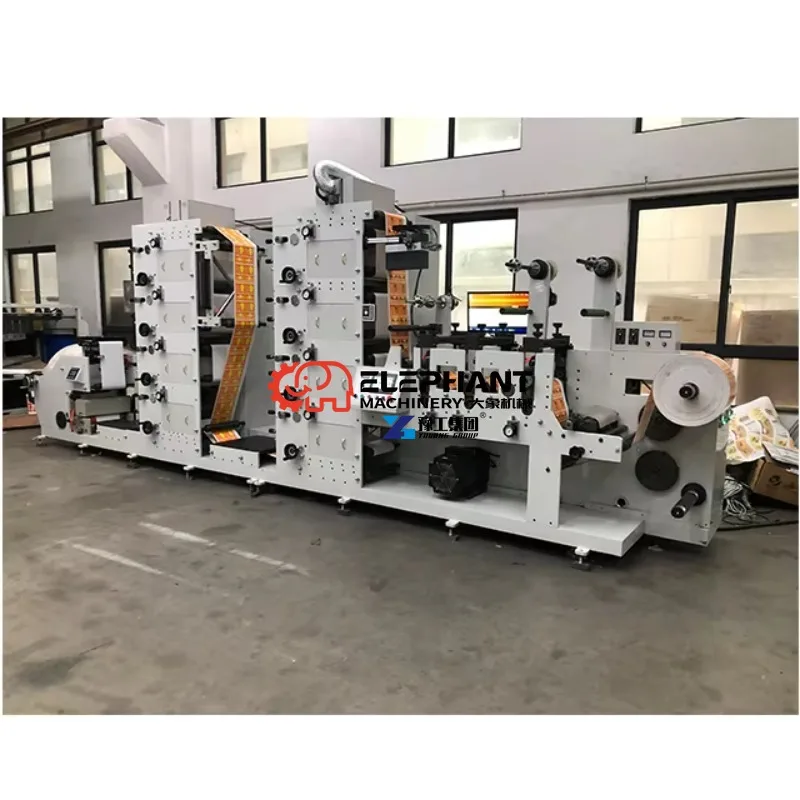 Adhesive Sticker Automatic Flexographic Printer with Stack Structure for Paper Roll To Roll Die Cut Labels and Cylinder Printing