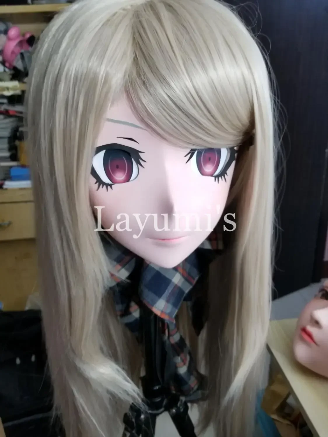 (JW-Mask06) Handmade Full Head Silicone Mask Masquerade Comics Crossdresser Doll Japan Cartoon Anime Girl Cosplay Kigurumi Masks