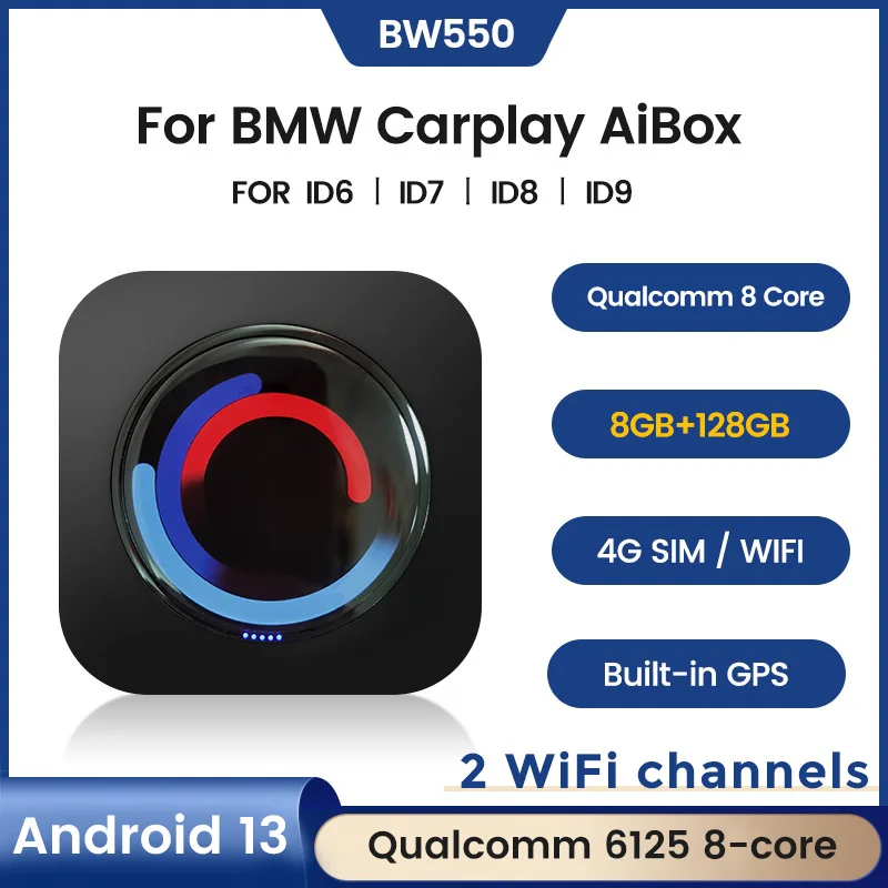 New Qualcomm6125 8Core Wireless CarPlay Streaming AI TV BOX For BMW ID6 ID7 ID8 ID9 Upgrade Android Auto Netflix Youtube Spotify