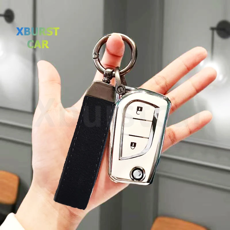 Fashion TPU Shell Fob Holder Car Folding Flip Key Case Cover Bag For Toyota Corolla Camry Altis Auris Aygo Yaris RAV4 Verso