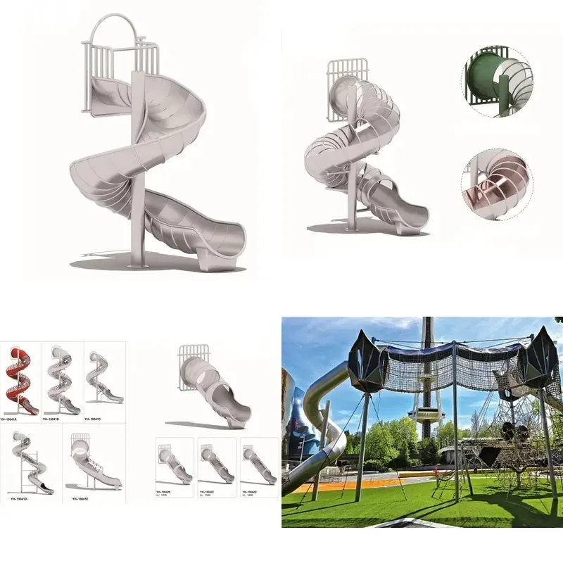 Large Metal Tube Slide Children Indoor Outdoor Playground Climbing Stainless Steel