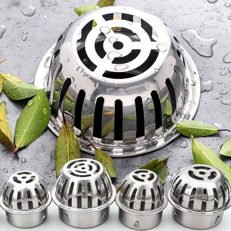 50-90mm Roof Floor Drain Stainless Steel Floor Drain Cover Non Blocking Rain Bucket Drainage Parts for Outdoor Yard Balcony