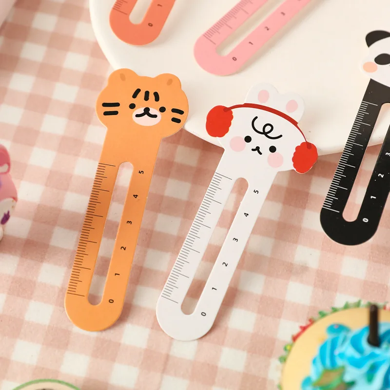 Kawaii Cartoon Animal Bookmarks Creative Dual-Purpose Bookmark Rulers Reading Accessories Student Stationery School Supplies