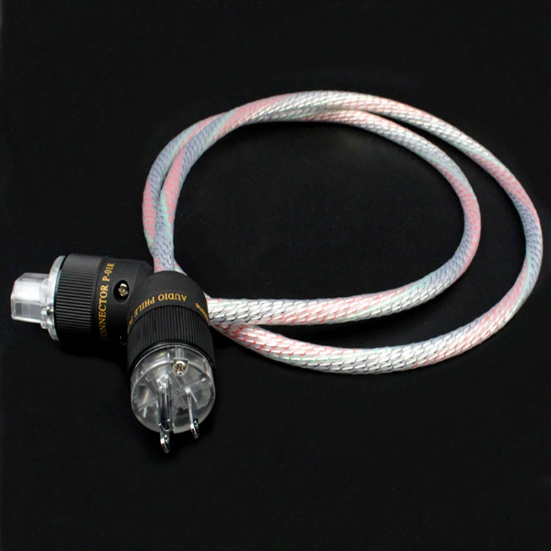 

New Valhalla Audio Power Cord US / EU Plug 9 Core 8N Copper Silver HiFi Audio Amplifier AC Power Cable