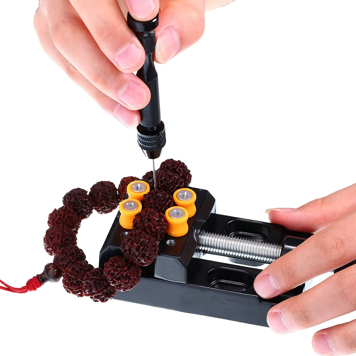 27-teiliges Bohrer-Set, Walnuss-Bohrwerkzeug-Set, Handbohrmaschine, Schnitzklemme, Drehschraubstock für präzises Handwerk, Bohren, Schnitzschraubstock-Set