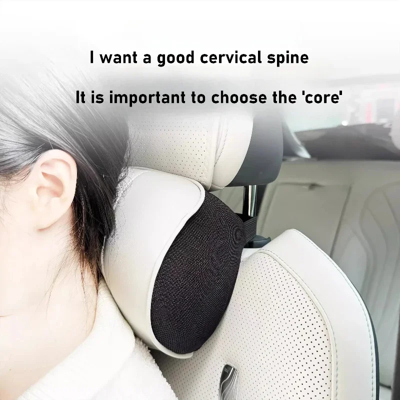

For Geely Galaxy E5 EX5 E.MAS 7 1Pcs Car Leather Neck Pillow Breathable Headrest Waist Seat Support Pad Car Interior Accessories