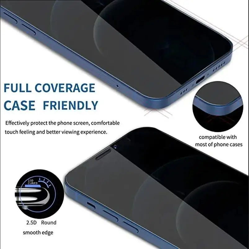 Tempered glass screen protector for Xiaomi 9 pro A3, anti-spy protective glass for Xiaomi CC9 F1, 2PCs