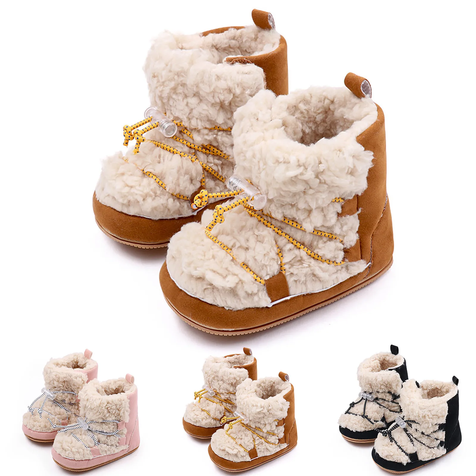 

Newborn Baby Classic Anti-slip Floor Boot First Walkers Unisex Fleece Bootie Winter Super Warm Infant Toddler Thicken Crib Shoes