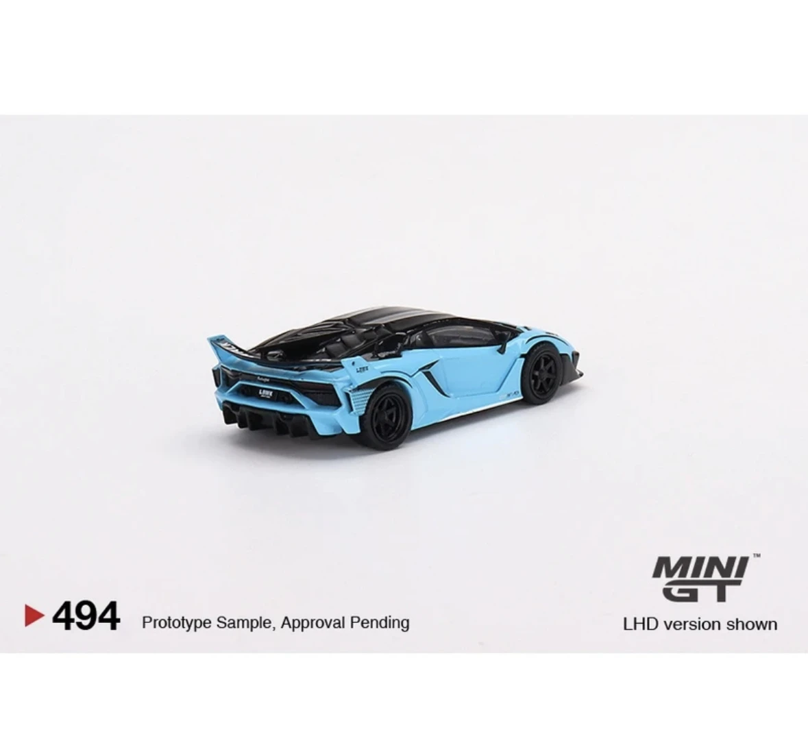 

TSM MINI GT 1:64 #494 LB-Silhouette WORKS aventador GT EVO Baby Blue Die-cast alloy car model gifts