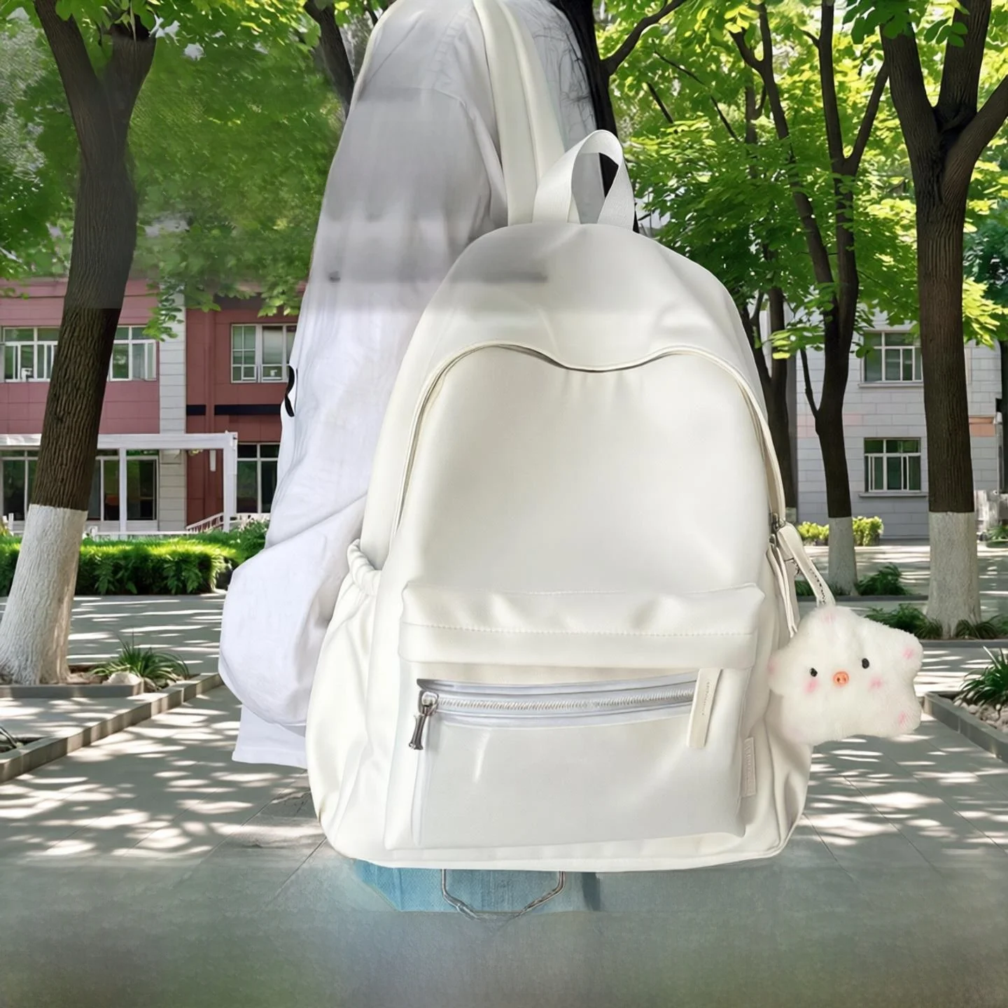 Unisex High School Student Backpack Japanese Style Color Leisure Dual Shoulder Bag Soft Polyester Material Waterproof School Bag