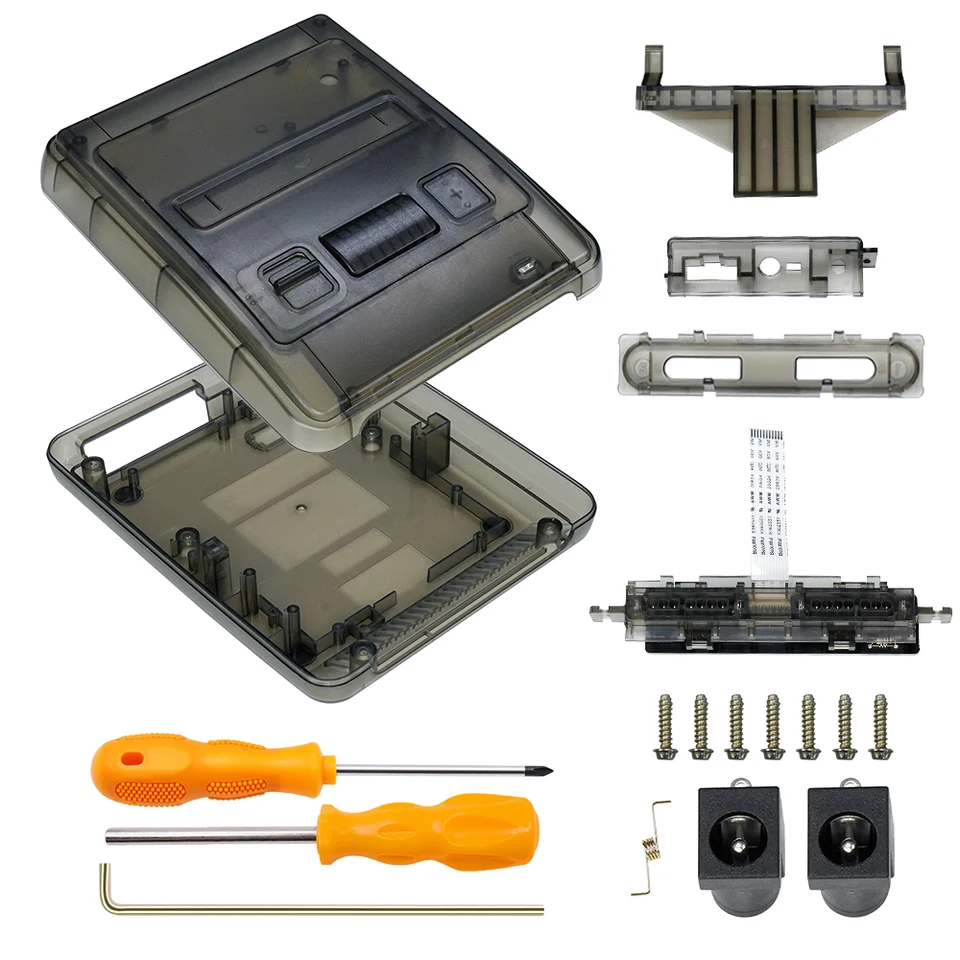 ABS Transparent Shell Replacement Case For Super Famicom Game