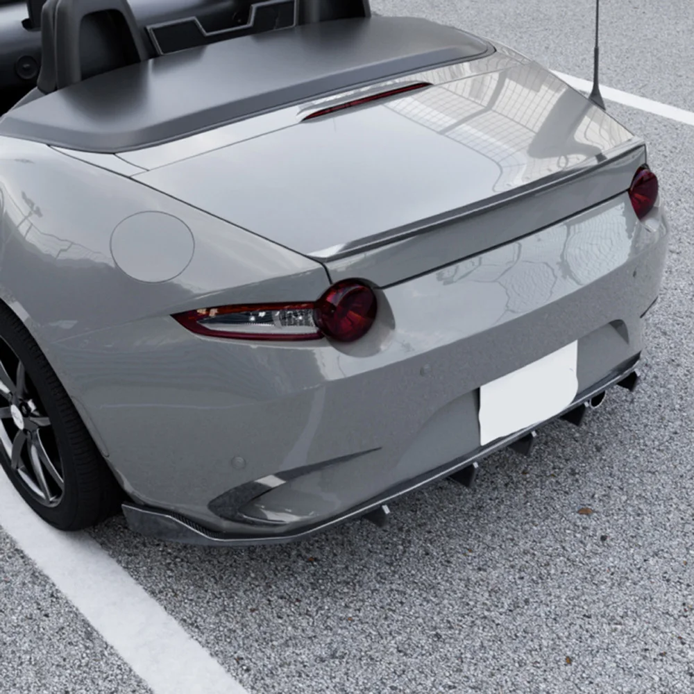 

For Mazda MX-5 Miata ND 2016-2025 Rear Diffuser Lip Trunk Spoiler Splitter Carbon Fiber Style Gloss Black ABS Body Kit