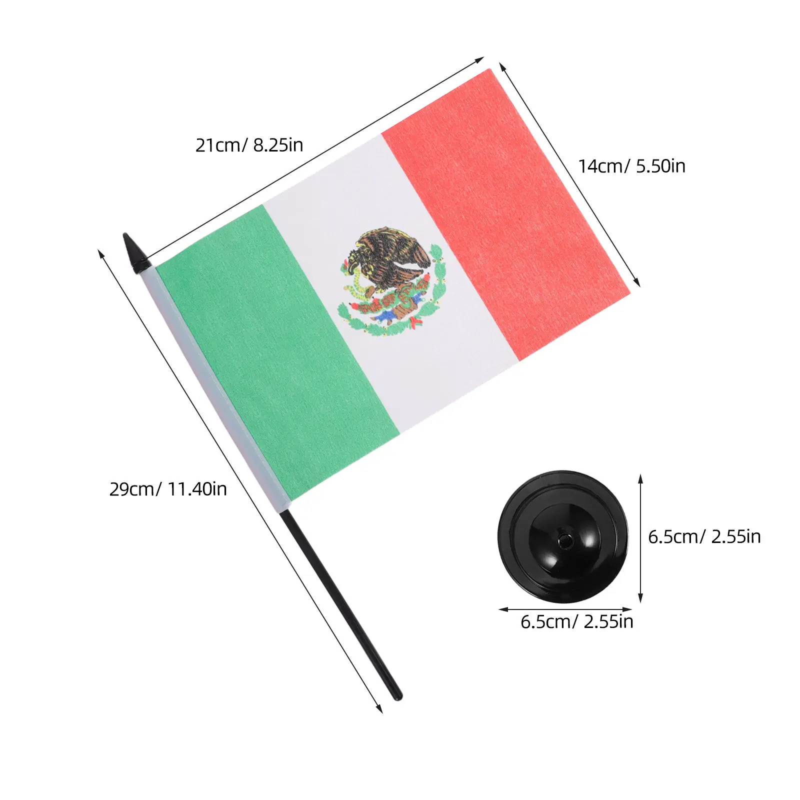 3Pcs Small Desktop Flags Usa Canada Mexico Friendship Design Table Flag with Metal Base for Office Table Decoration Conference