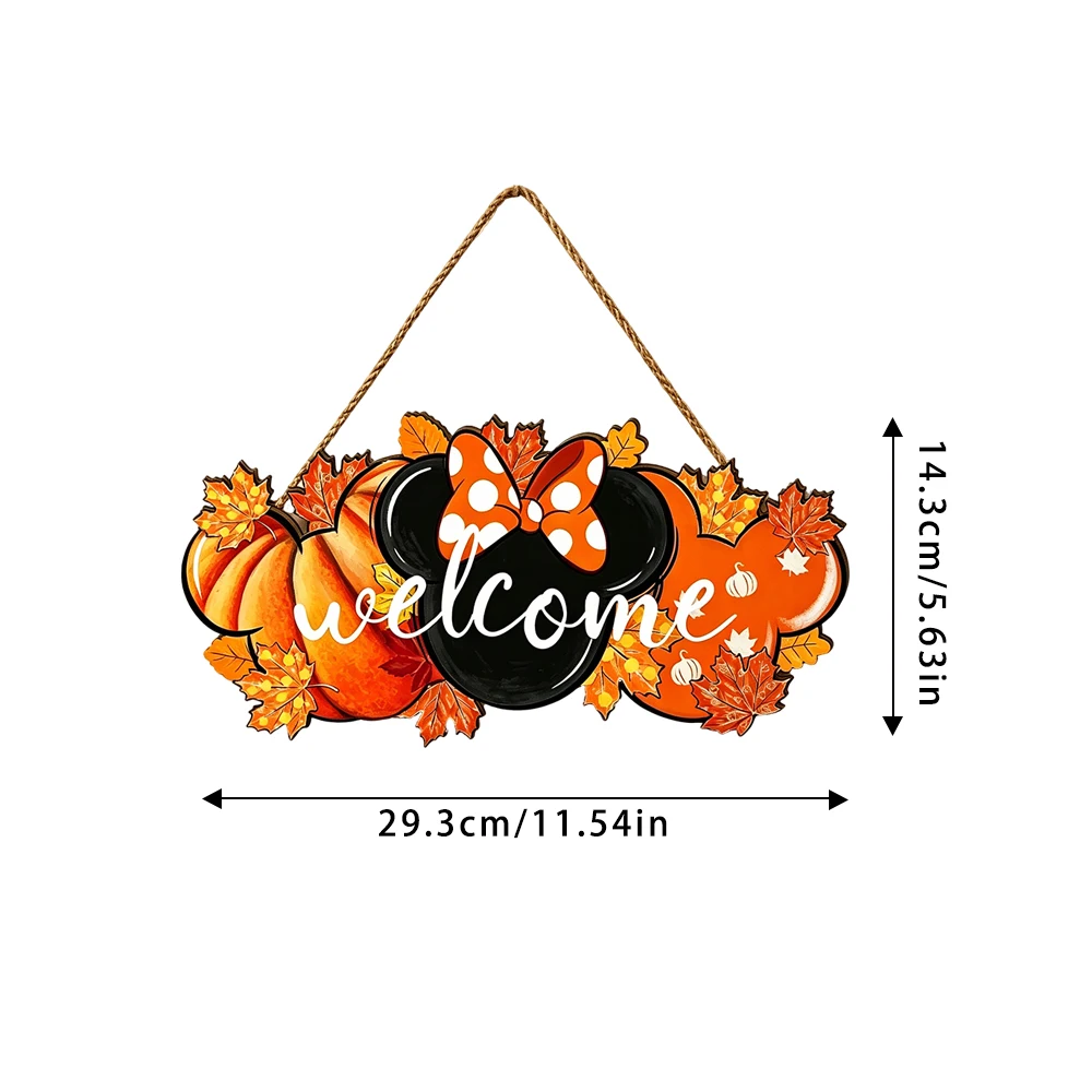 Cartoon Welcome Hanging Sign Entrance gate Porch Children's Room Entrance, Cute Thanksgiving Harvest Wall Hanging Ornament