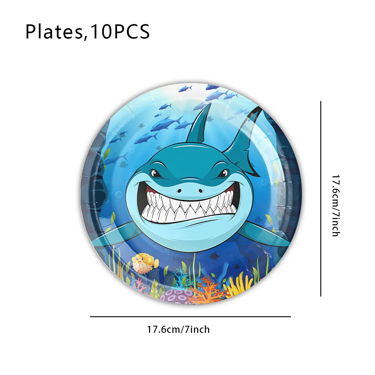 Shark Party Supplies Shark Plates cups Napkins Blue Ocean Shark Disposable Tableware kids Birthday Party Pool Party Decorations