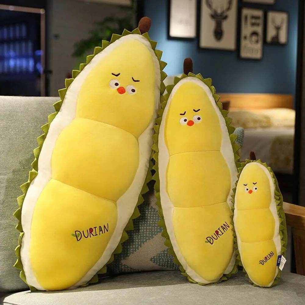 Almohada de felpa de plantas para decoración del hogar, muñeco de peluche de Durian, polluelo amarillo, fruta, juguetes Durian