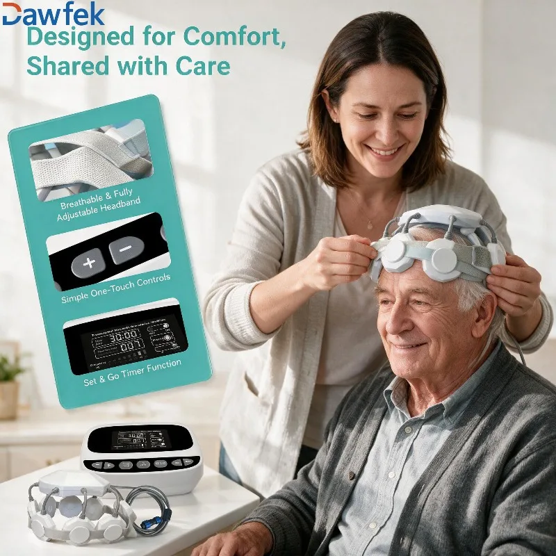 Dawfek TDCS Brain Stimulation RTMS Transcranial Magnetic Stimulation Device Repetitive System Home Use for Depression Anxiety