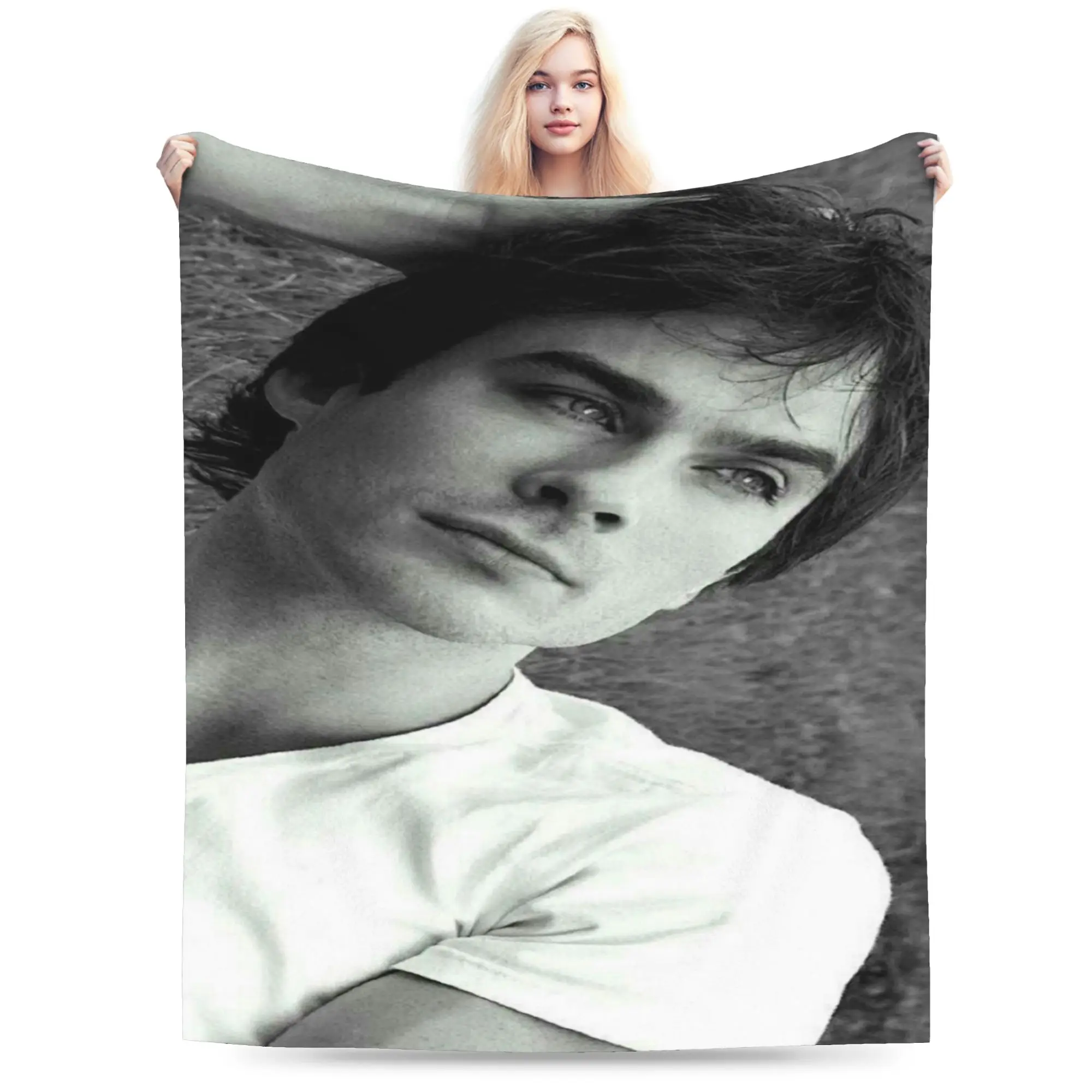 

Damon Salvatore Blanket Coral Fleece Plush Comfortable Super Soft Throw Blankets for Bedroom Bedspread