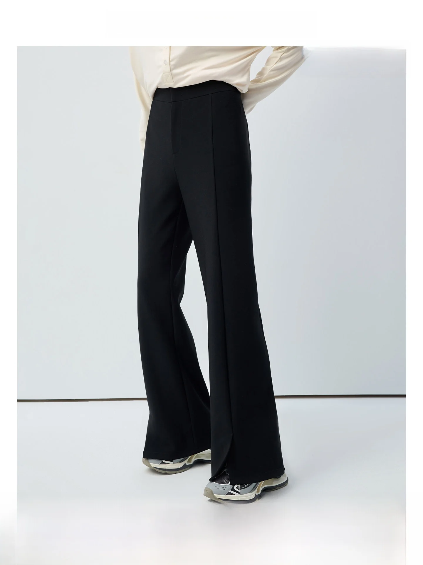 

Hebe High Bla VEGA CHANG Anti-Wrinkle Casual Pants Women's Slimming Micro-flared Trousers Spring New Sle Casual Pants