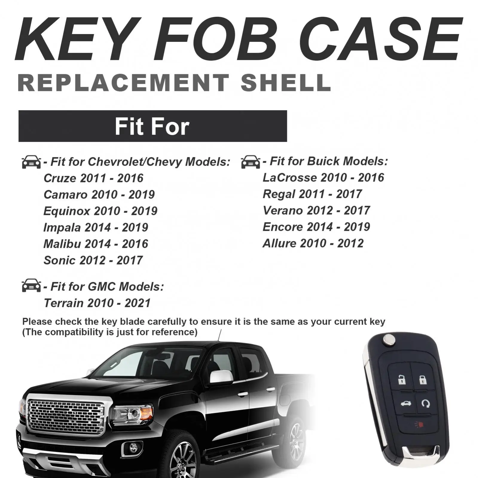 5 أزرار الوجه للطي سيارة مفتاح بعيد فوب قذيفة صالح لشروليه تشيفي كروز كامارو الاعتدال إمبالا ماليبو سونيك جي إم سي بويك #4