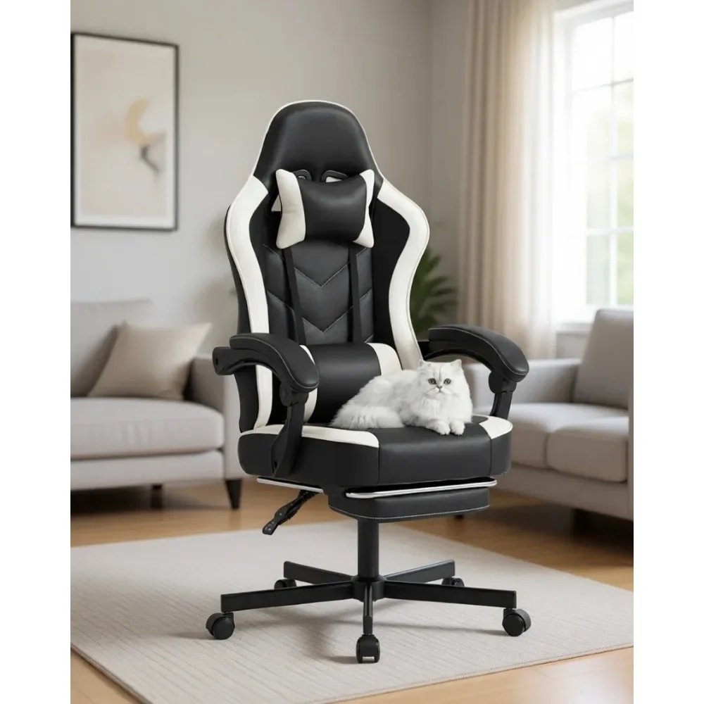 Ergonomic Gaming Chair with High Back, Lumbar Support, Swivel Function and Pocket Spring Cushion