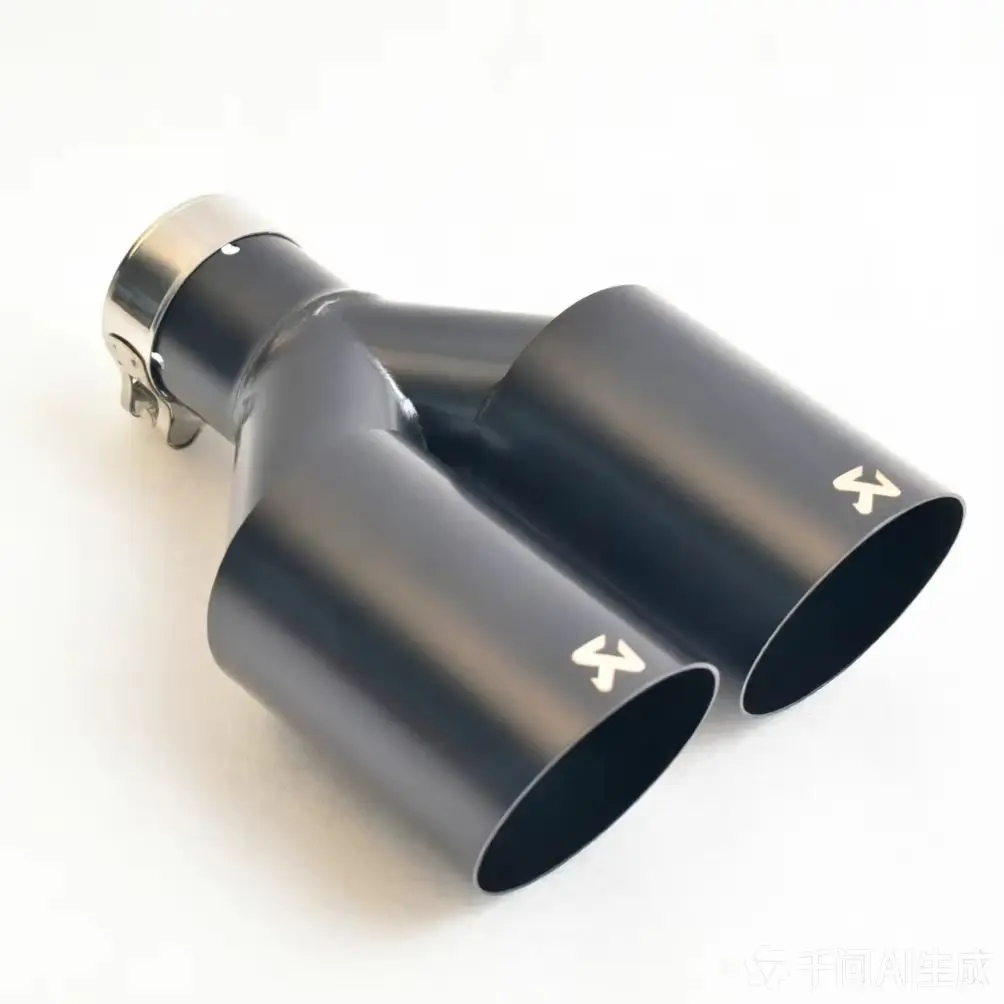 

AK Dual Exhaust Tips Universal Car Exhaust Pipe 304 Stainless Steel Black Coated Sporty Y-Shape Tail Muffler for Sedan SUV