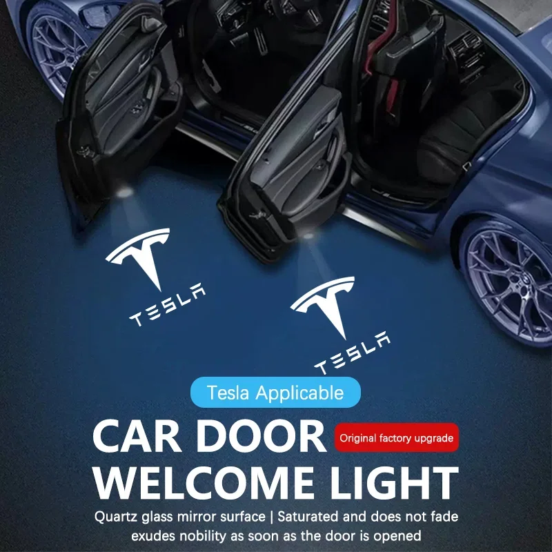 

2PCS Led Car Door logo Welcome Light For Tesla Model 3 ModelY Model X Model S Ghost Shadow Projector Laser Light
