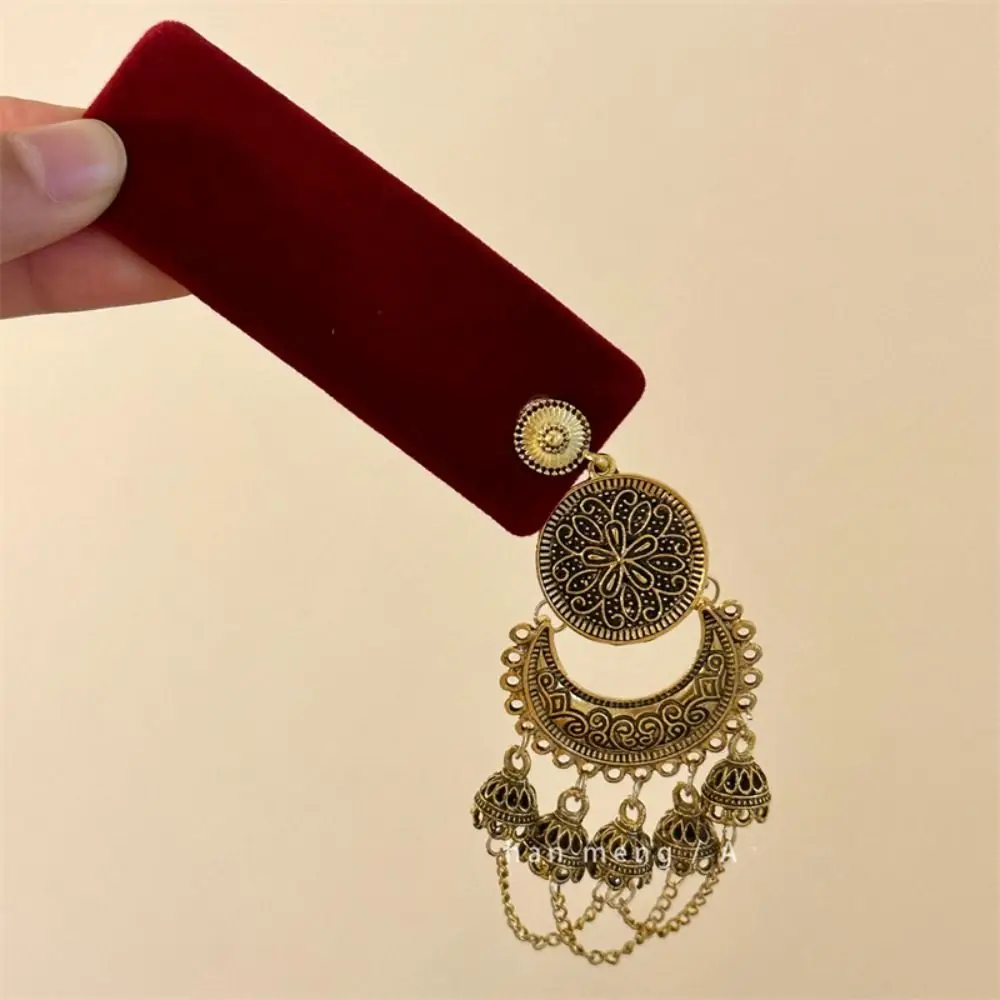 Creative Velvet Tassel Bell Hair Band Retro Vintage Ethnic Style Hair Hoop Pendant Elegant Chinese Style Side Clip Decoration