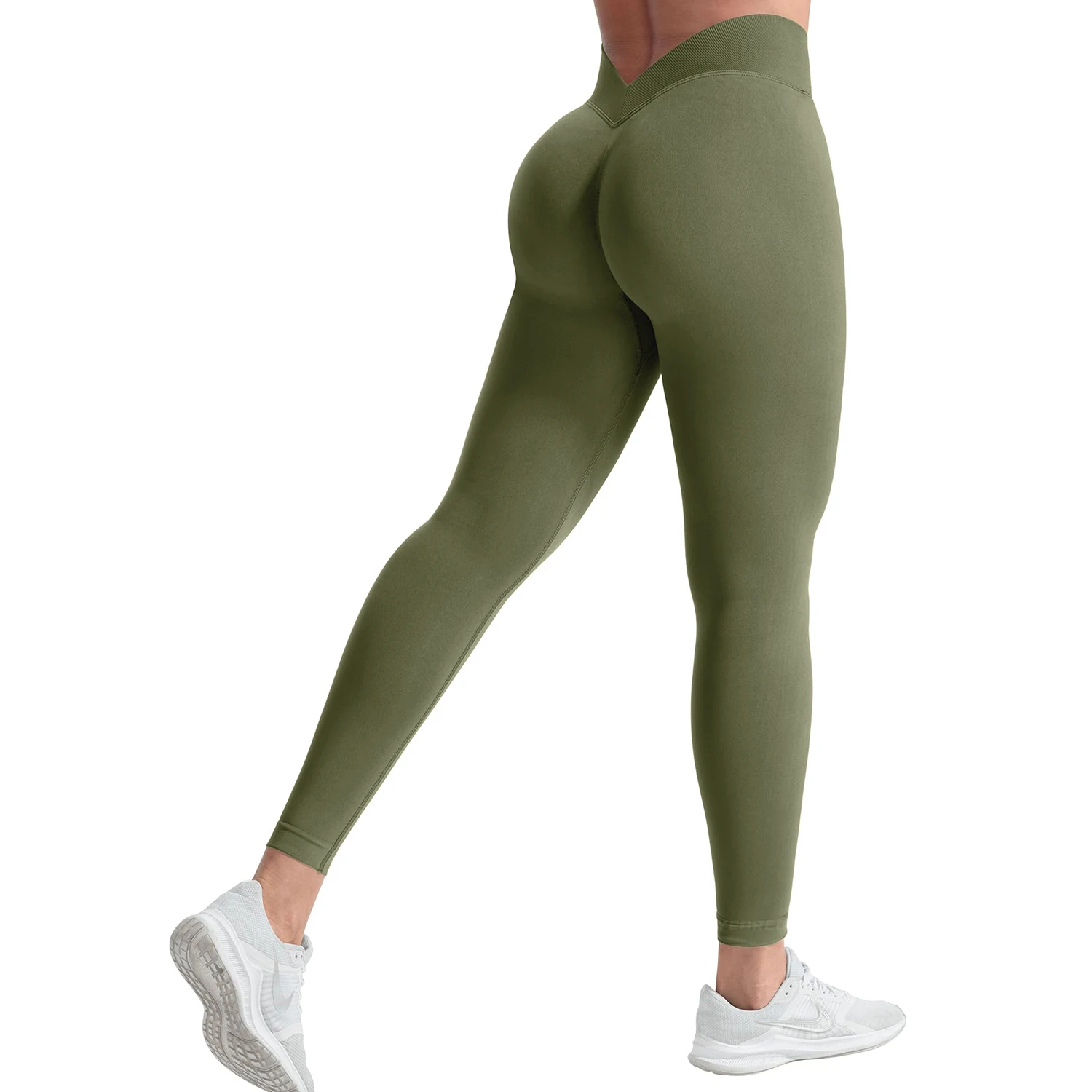 Women High Waist Leopard Print Yoga Leggings Scrunch Butt Stretch Tummy Control Fitness Running Workout Long Pants