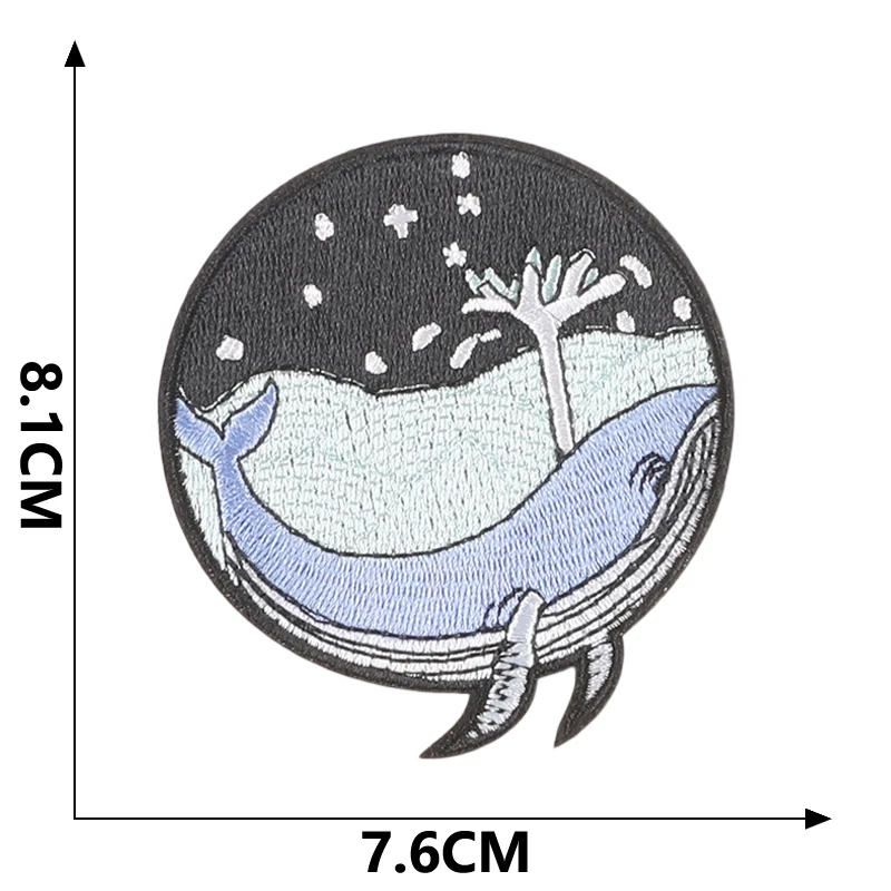 Patches für Jacken, Outdoor-Kleidung, Meereswellen, Naturlandschaft, Walstreifen, Parches, zum Aufbügeln, bestickter Stich, DIY-Designer, zum Aufnähen – Detail 6