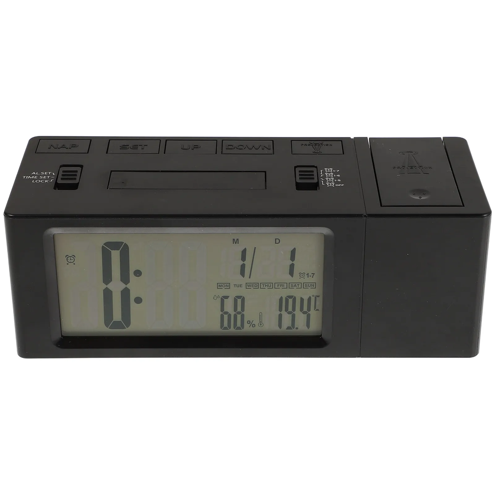 Digital Projector Alarm Clock LED Display Adjustable Brightness Sleep Mode Projection on Ceiling Wall for Kids Bedroom